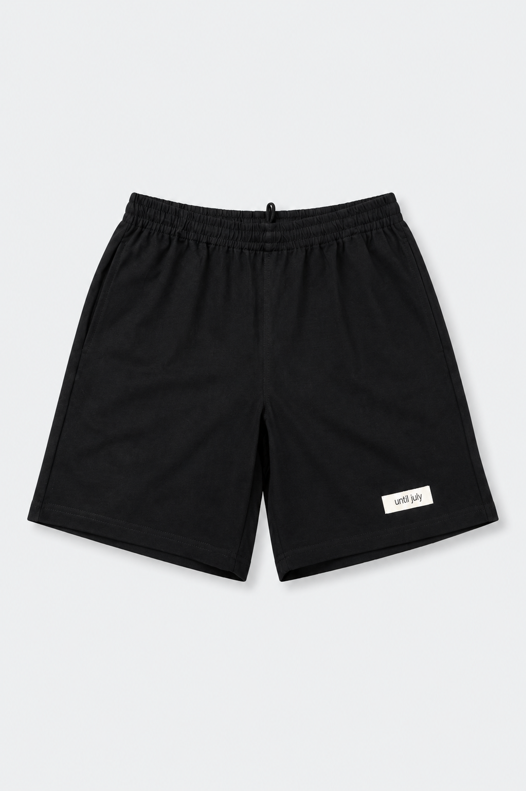 Black Solid Shorts