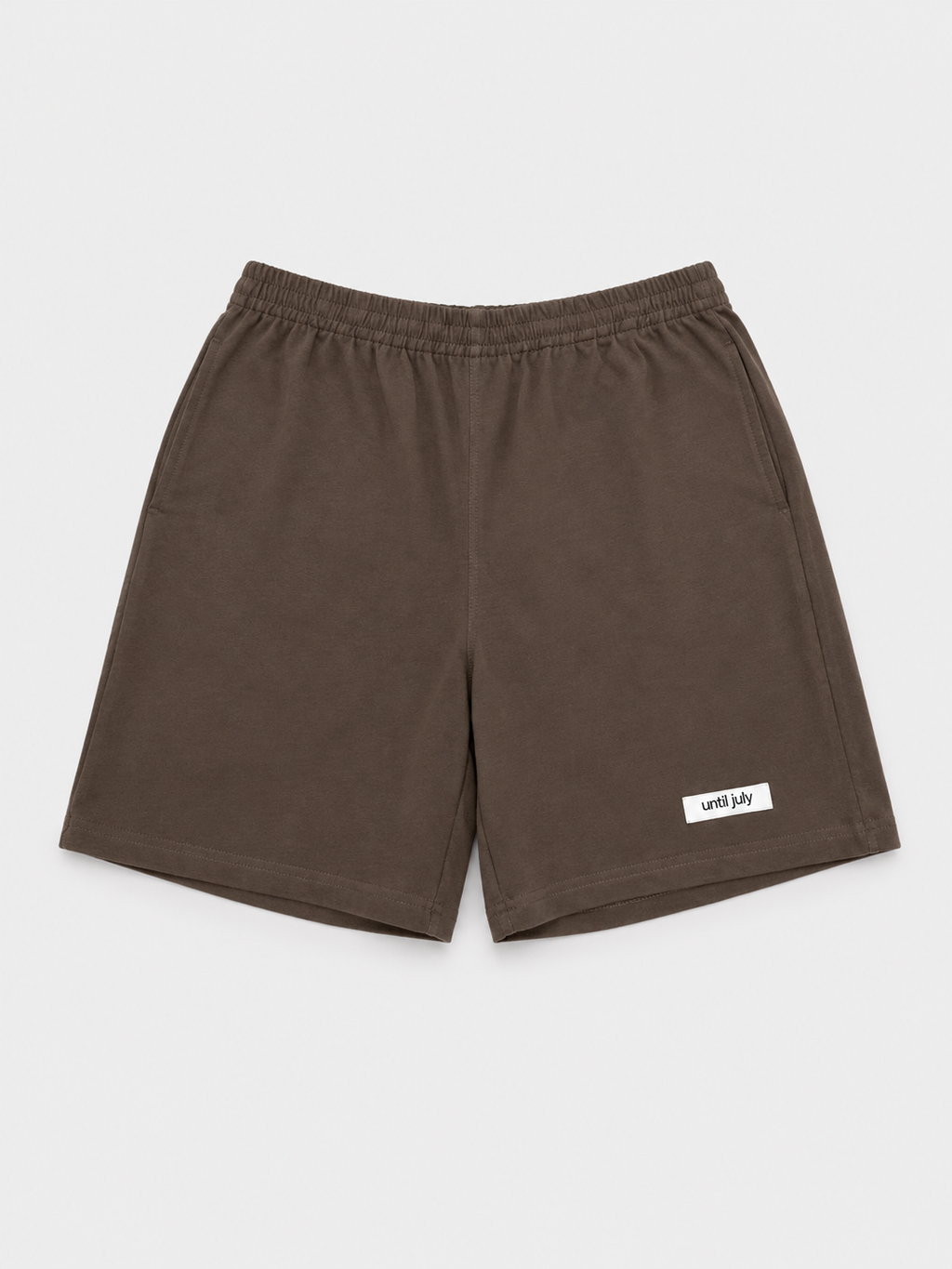 Brown Solid Shorts